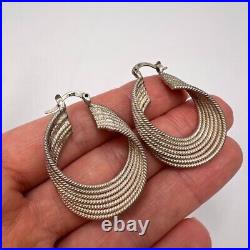 Vintage Fashion Women's Jewelry Drop Earrings Sterling Silver 925 Marked 8.8g