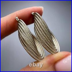 Vintage Fashion Women's Jewelry Drop Earrings Sterling Silver 925 Marked 8.8g