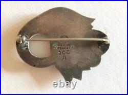 Vintage Georg Jensen Sterling Silver Tulip Pin Brooch Marked 100 A