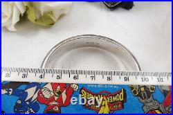 Vintage Hall Marked Sterling Silver Etched Hinged Bangle Birmingham 1964 S&E