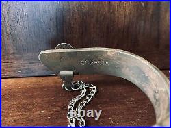 Vintage Handmade Sterling Silver Overlay California Single Mounted Spurs Marked