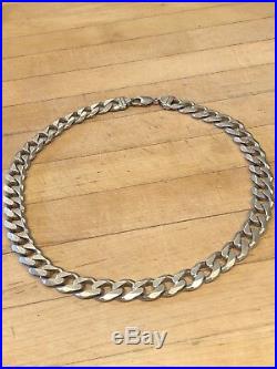 Vintage Heavy Sterling Silver Biker Chain Link Necklace, 127 Grams Marked 925