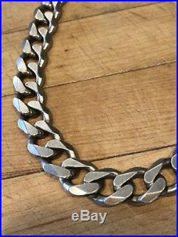 Vintage Heavy Sterling Silver Biker Chain Link Necklace, 127 Grams Marked 925