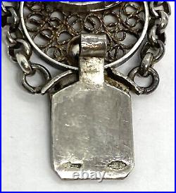 Vintage Iranian Sterling Silver Filigree Bangle Bracelet 7.3/8 24.44g