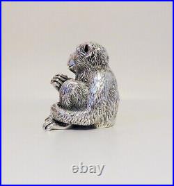 Vintage Italian Sterling Silver Chimpanzee Statue Marked Magrino Import Hallmark