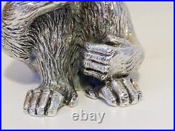 Vintage Italian Sterling Silver Chimpanzee Statue Marked Magrino Import Hallmark