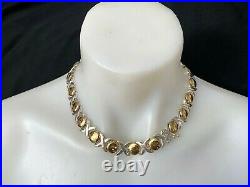 Vintage Italian Sterling Silver Xo Necklace Gilded Decoration Marked Beautiful