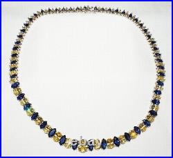 Vintage Italy Sterling Silver Necklace set w. 103x Colored Zirconia Accent (ShI)