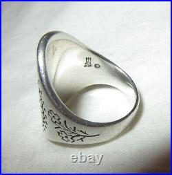 Vintage JAMES AVERY RING Sterling Size 6.5 ETCHED FLOWER Marked Ster© 10 grams