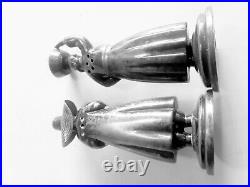 Vintage Japanese Sterling Silver 950 Figural Salt Pepper Shakers Man Woman Mark