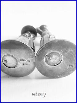 Vintage Japanese Sterling Silver 950 Figural Salt Pepper Shakers Man Woman Mark