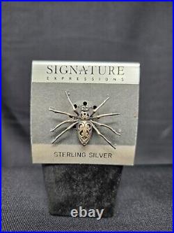 Vintage Jezlaine Rare Sterling Silver Spider Brooch/Pin Sterling Marked