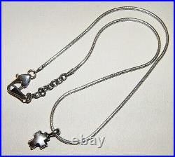 Vintage LAGOS CAVIAR 925 STERLING SILVER CROSS PENDANT NECKLACE Marked