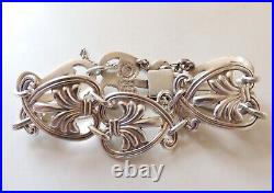 Vintage Margot De Taxco Eagle Mark #5241 Sterling Silver Link Bracelet