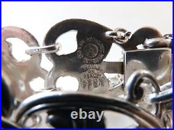 Vintage Margot De Taxco Eagle Mark #5241 Sterling Silver Link Bracelet