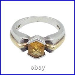Vintage Marked 18k Gold & Sterling Silver Cirtine Ring