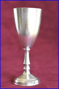 Vintage Marked. 875 Russian Sterling Silver Engraved 4 1/4 Kiddush Cup Judaica