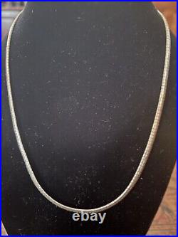 Vintage Marked 925 Sterling Silver Italy Snake Chain Necklace 18