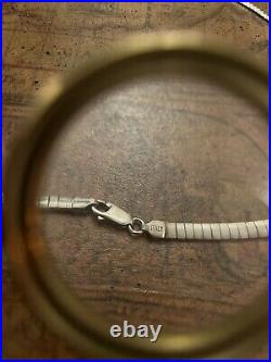 Vintage Marked 925 Sterling Silver Italy Snake Chain Necklace 18