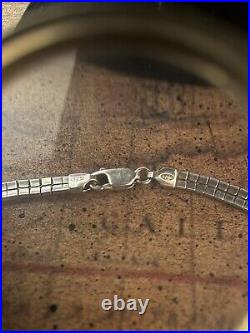 Vintage Marked 925 Sterling Silver Italy Snake Chain Necklace 18