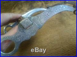Vintage Marked FLEMING Handmade Sterling Silver Western Horse Bit