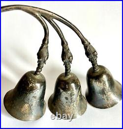 Vintage Marked Sterling Silver 3 Bells 142g 142 Grams