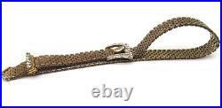 Vintage Marked Sterling Silver 925 Belt Buckle Crystal Choker Necklace Gold Tone