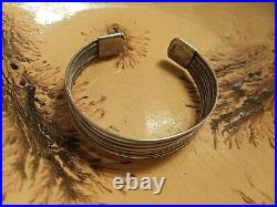 Vintage Marked Sterling Silver Wire Bracelet Mexican