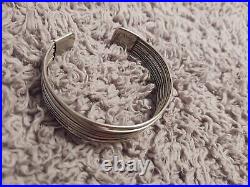 Vintage Marked Sterling Silver Wire Bracelet Mexican
