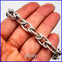 Vintage Men Bracelet Huge Chain Sterling Silver 925 Jewelry Marked Fashion Women