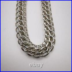 Vintage Men's Chain Necklace Sterling Silver 925 Jewelry Marked 80 gr