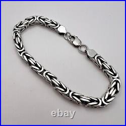 Vintage Men's Huge Bracelet Chain 58.7 gr Of Sterling Silver 925 Marked Fashion