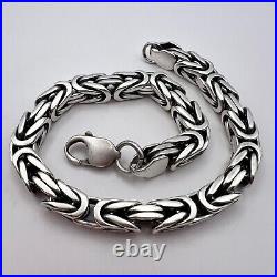 Vintage Men's Huge Bracelet Chain 58.7 gr Of Sterling Silver 925 Marked Fashion