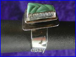 Vintage Mens Sterling Silver Turquoise Ring Size 10 Marked Signed