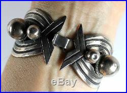 Vintage Modernist Early Mexico Sterling Silver 4 Link Bracelet Marked Taxco