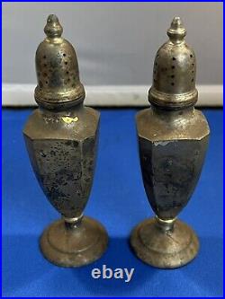 Vintage NOT-WEIGHTED Sterling Silver Salt & Pepper Shakers marked