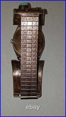 Vintage Native American Hand Made Sterling Silver Watch Band with Timex Marked