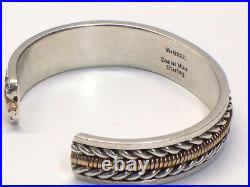 Vintage Native American Sterling Silver & Gold Filled Daniel Mike Cuff Bracelet