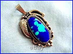 Vintage Native American Turquoise & Sterling Silver Pendant Marked. 925 & Logo