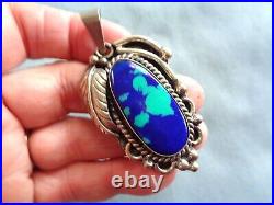 Vintage Native American Turquoise & Sterling Silver Pendant Marked. 925 & Logo