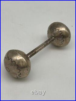 Vintage Navajo Sterling Silver Marked Baby Rattle Bell 4 Long 34g