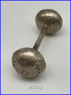 Vintage Navajo Sterling Silver Marked Baby Rattle Bell 4 Long 34g