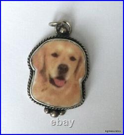 Vintage Necklace Pendant MARKED Jacqueline Smiley 925 STERLING SILVER Puppy Dog