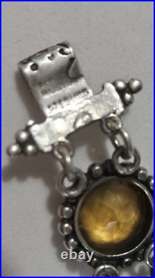 Vintage PERUZZI BOSTON Sterling Silver CITRINE COMEDY TRAGEDY MASK Bracelet 7