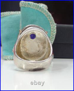 Vintage Ring MARKED Aldo -Amethyst? 14K GOLD & 925 STERLING SILVER Size 10