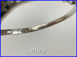Vintage STERLING SILVER 925 Bracelet Marked Thailand 925 A Turquoise Cuff