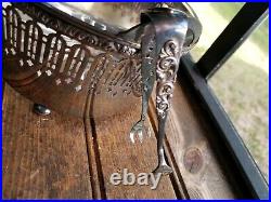 Vintage STERLING SILVER & GLASS ICE BUCKET & TONGS Stamped / Marked