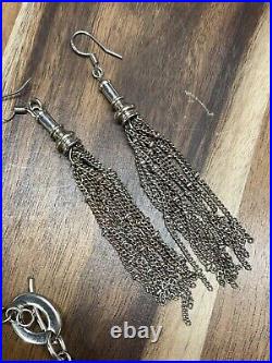 Vintage Set STERLING Marked 925 Necklace Bracelet And Earrings Tassels