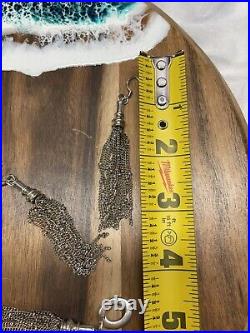 Vintage Set STERLING Marked 925 Necklace Bracelet And Earrings Tassels