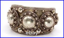 Vintage Siam Marked Thailand Circa 30's Sterling Silver Cuff Bracelet